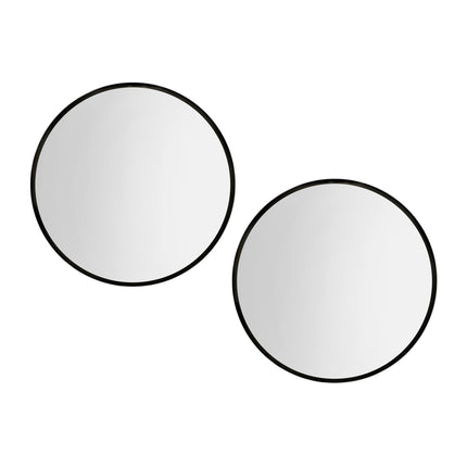 Embellir 2 Wall Mirror Makeup 90cm Home Decor Framed Mirrors Bathroom Round Black.
