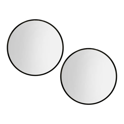 Embellir 2 Wall Mirror Makeup 90cm Home Decor Framed Mirrors Bathroom Round Black.