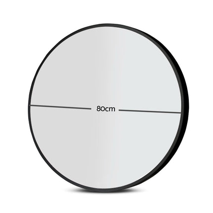 Embellir 2 Wall Mirror Makeup 90cm Home Decor Framed Mirrors Bathroom Round Black.