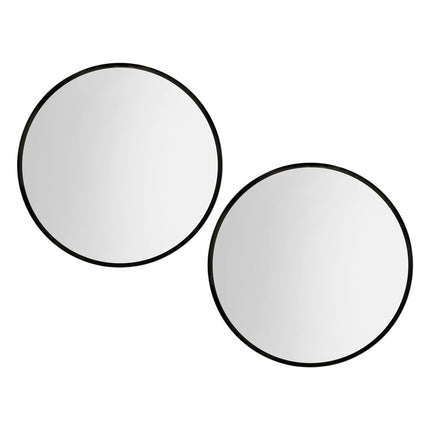 Embellir 2 Wall Mirror Makeup 90cm Home Decor Framed Mirrors Bathroom Round Black.