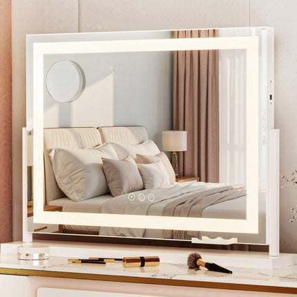 Embellir Makeup Mirror 58x46cm 360～ Rotatable Vanity Mirror with Lights Bright Light Strip Adjustable.