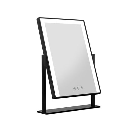 Embellir Makeup Mirror 25x30cm Hollywood Vanity with LED Light Rotation Black.