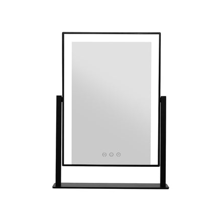 Embellir Makeup Mirror 25x30cm Hollywood Vanity with LED Light Rotation Black.