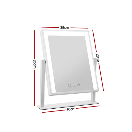 Embellir Makeup Mirror 25x30cm Hollywood Vanity with LED Light Rotation White.