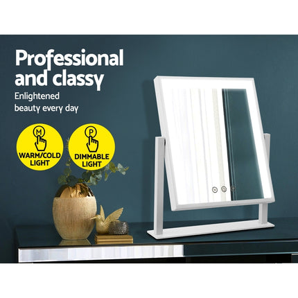 Embellir Makeup Mirror 25x30cm Hollywood Vanity with LED Light Rotation White.