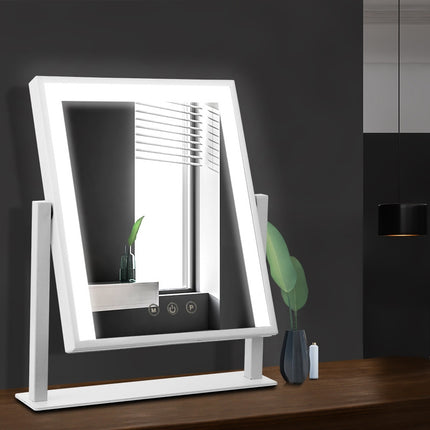 Embellir Makeup Mirror 25x30cm Hollywood Vanity with LED Light Rotation White.