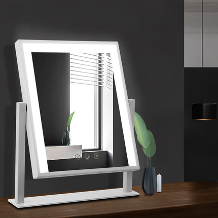 Embellir Makeup Mirror 30x40cm Hollywood Vanity with LED Light Rotation White.