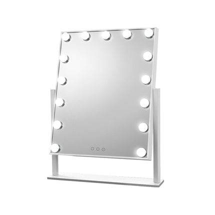 Embellir Makeup Mirror 25x30cm Hollywood Vanity with LED Light Rotation Black.