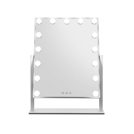 Embellir Makeup Mirror 25x30cm Hollywood Vanity with LED Light Rotation Black.