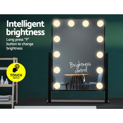 Embellir Makeup Mirror 30x48cm Hollywood Vanity with LED Light Rotation Tabletop.