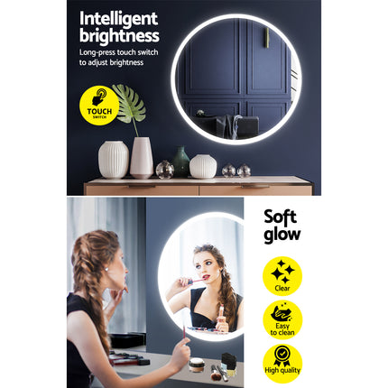 Embellir Wall Mirror 80cm with Led light Makeup Home Decor Bathroom Round Vanity.
