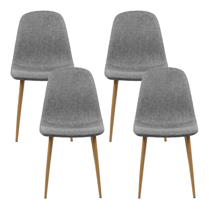 Artiss Dining Chairs Set of 4 Linen Curved Slope Grey.