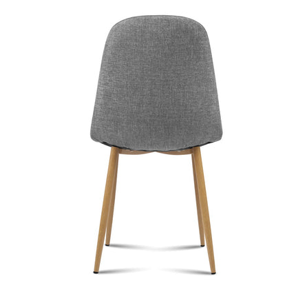 Artiss Dining Chairs Set of 4 Linen Curved Slope Grey.