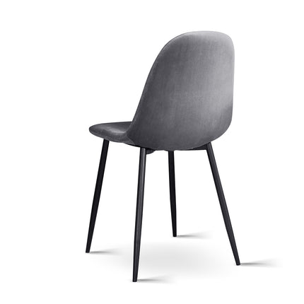 Artiss Dining Chairs Set of 4 Velvet Curved Slope Grey.