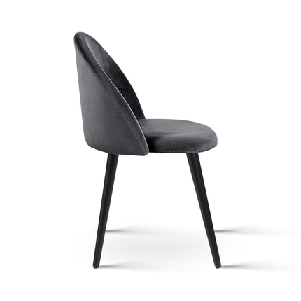 Artiss Dining Chairs Set of 2 Velvet Solid Curved Dark Grey.