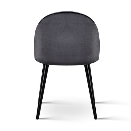 Artiss Dining Chairs Set of 2 Velvet Solid Curved Dark Grey.