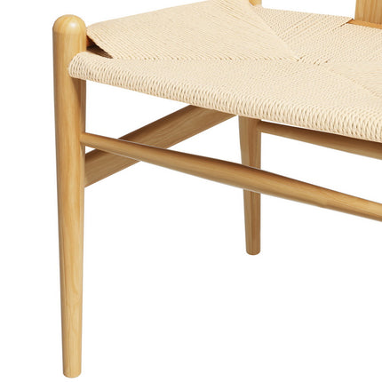 Artiss Dining Chair Wooden Rattan Seat Wishbone Back.