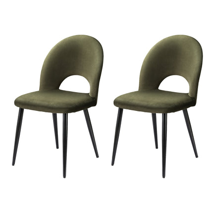 Artiss Dining Chairs Set of 2 Velvet Hollow Green.