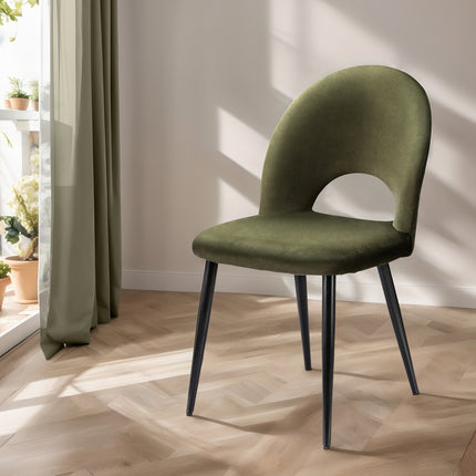Artiss Dining Chairs Set of 2 Velvet Hollow Green.