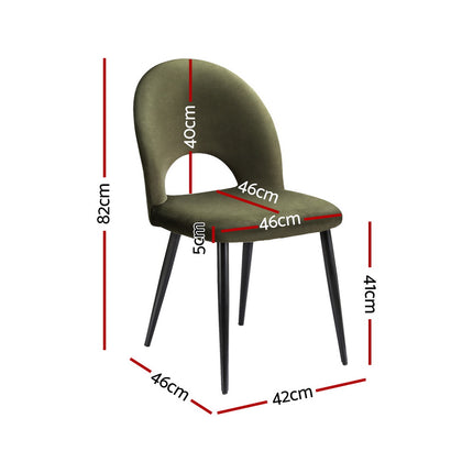Artiss Dining Chairs Set of 4 Velvet Hollow Green.