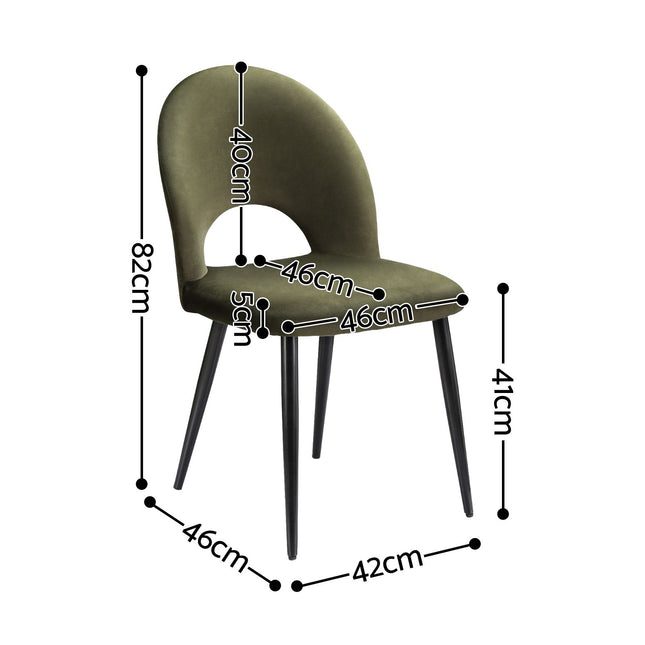 Artiss Dining Chairs Set of 6 Velvet Hollow Green.