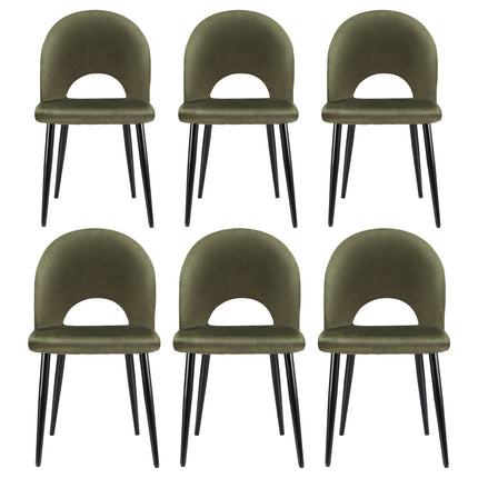 Artiss Dining Chairs Set of 6 Velvet Hollow Green.