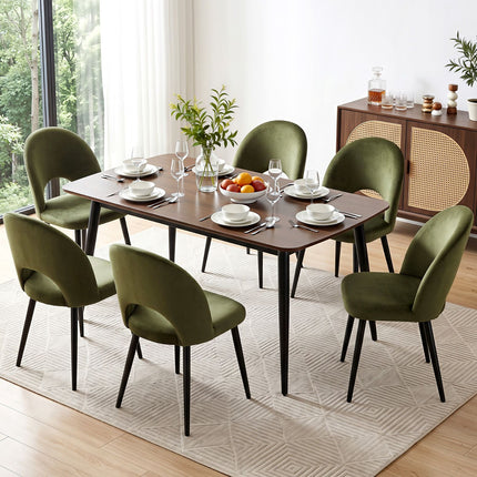 Artiss Dining Chairs Set of 6 Velvet Hollow Green.