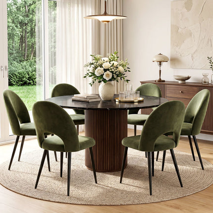 Artiss Dining Chairs Set of 6 Velvet Hollow Green.