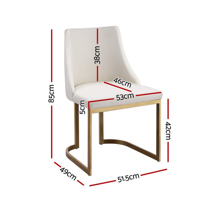 Artiss Dining Chairs Set of 2 Linen Fabric Frame Beige.