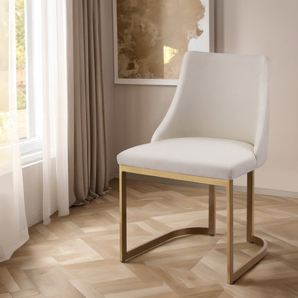 Artiss Dining Chairs Set of 2 Linen Fabric Frame Beige.