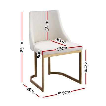 Artiss Dining Chairs Set of 4 Linen Fabric Frame Beige.
