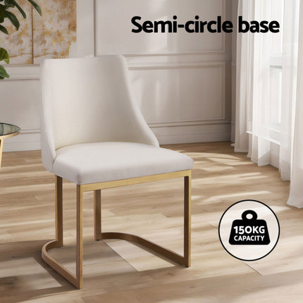 Artiss Dining Chairs Set of 4 Linen Fabric Frame Beige.