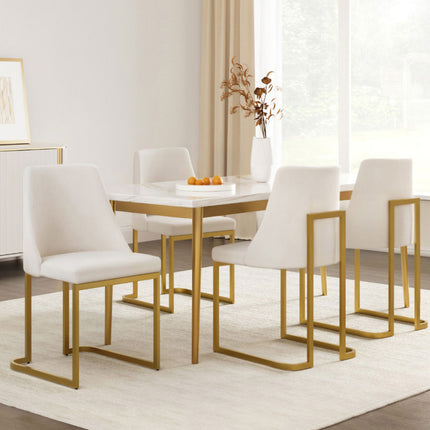 Artiss Dining Chairs Set of 4 Linen Fabric Frame Beige.
