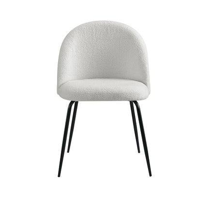 Artiss Dining Chairs Set of 2 Sherpa Boucle White.