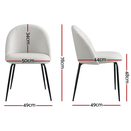 1 Set of 4 Artiss Dining Chairs White PU.