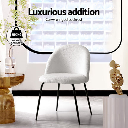 1 Set of 4 Artiss Dining Chairs White PU.