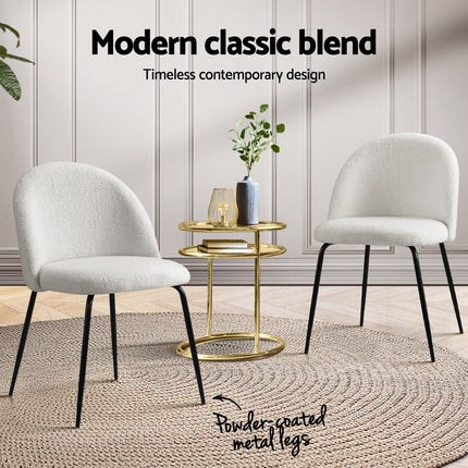 1 Set of 4 Artiss Dining Chairs White PU.
