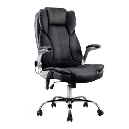 Artiss 8 Point Massage Office Chair PU Leather Black.
