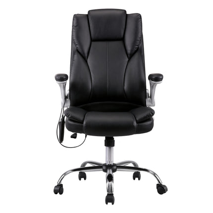 Artiss 8 Point Massage Office Chair PU Leather Black.
