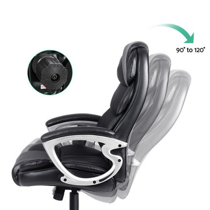 Artiss 8 Point Massage Office Chair Heated Seat PU Black.