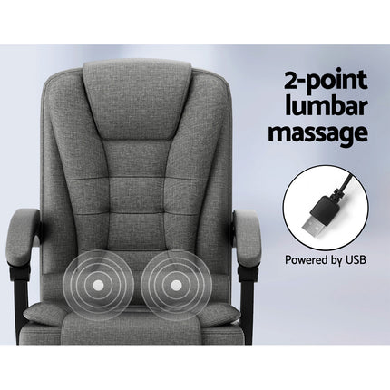 Artiss 2 Point Massage Office Chair Fabric Black.