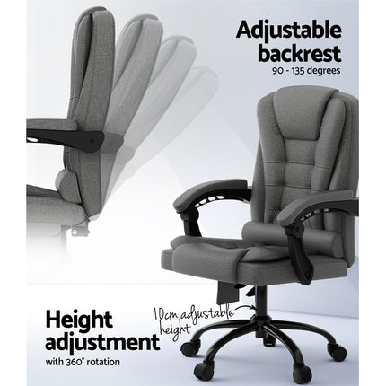 Artiss 2 Point Massage Office Chair Fabric Black.