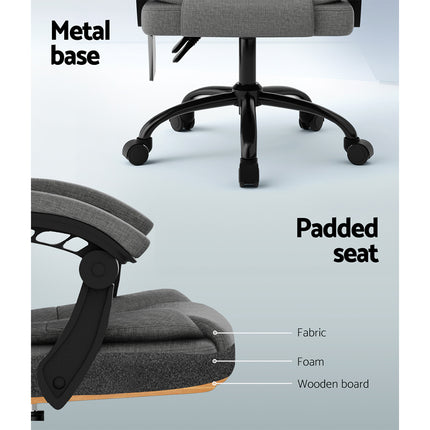Artiss 2 Point Massage Office Chair Fabric Black.