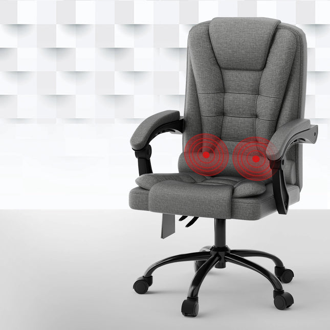 Artiss 2 Point Massage Office Chair Fabric Black.