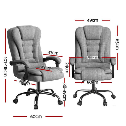 Artiss Executive Office Chair 4-Point Massage Adjustable Ergonomic Recline Back.
