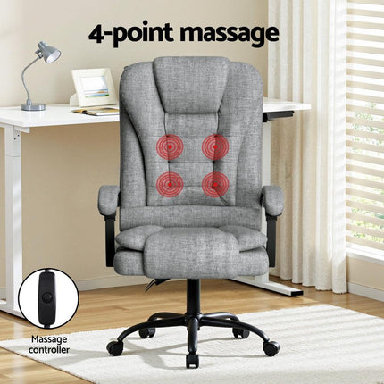 Artiss Executive Office Chair 4-Point Massage Adjustable Ergonomic Recline Back.