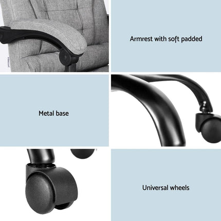 Artiss Executive Office Chair 4-Point Massage Adjustable Ergonomic Recline Back.