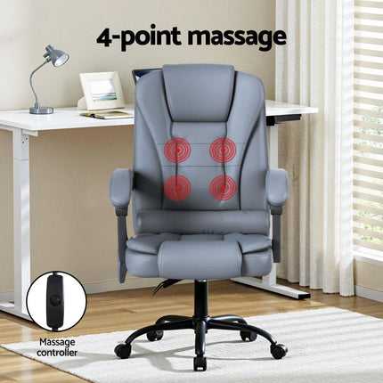 Artiss Executive Office Chair 4-Point Massage Adjustable Ergonomic Recline PU.