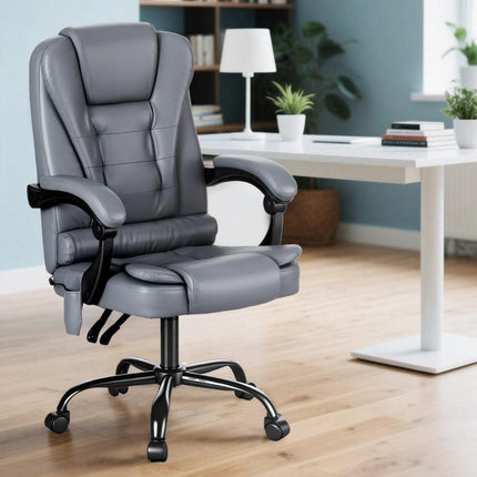 Artiss Executive Office Chair 4-Point Massage Adjustable Ergonomic Recline PU.