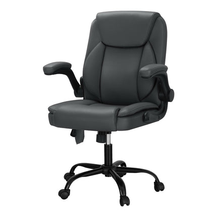 Artiss 2 Point Massage Office Chair Leather Mid Back Grey.